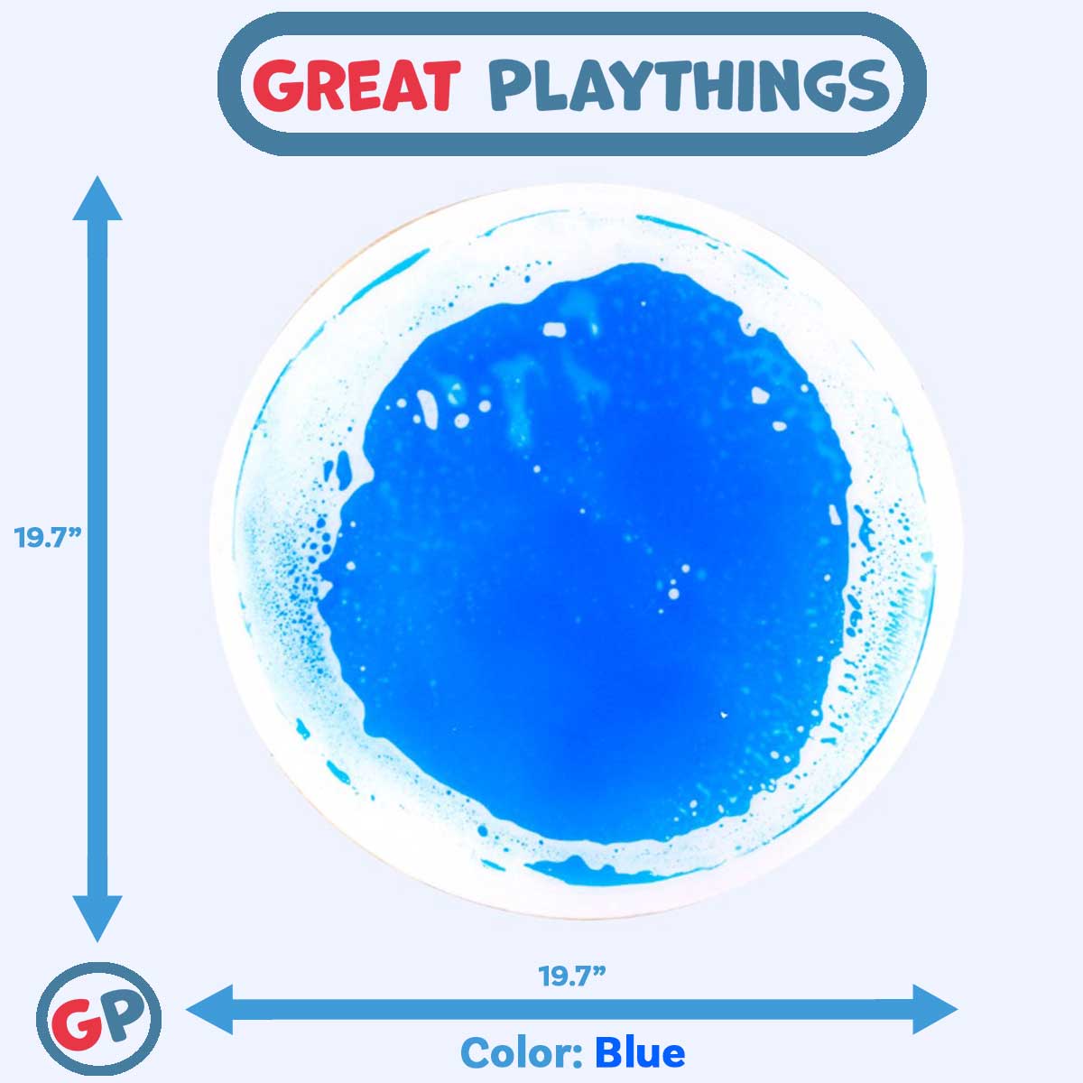 Great Playthings-19.7" Round Liquid Sensory Floor Tile-GP1131-BL-Blue-Legacy Toys